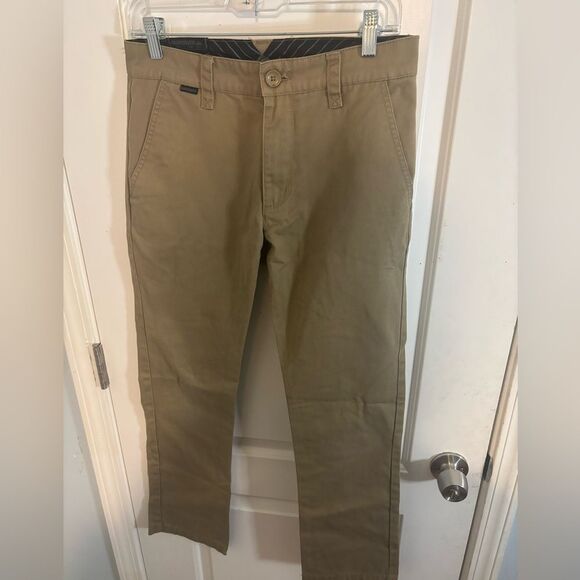 Quicksilver Men's Tan Pants chino size 28 EUC - Picture 1 of 4